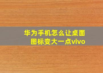 华为手机怎么让桌面图标变大一点vivo