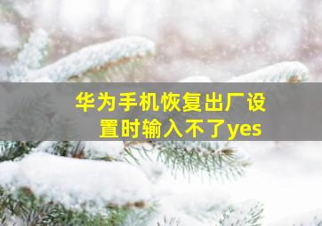 华为手机恢复出厂设置时输入不了yes