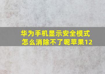 华为手机显示安全模式怎么消除不了呢苹果12