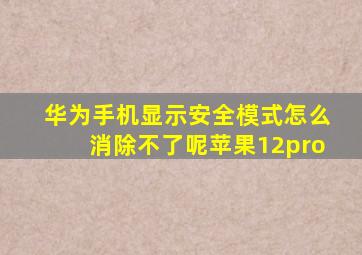 华为手机显示安全模式怎么消除不了呢苹果12pro