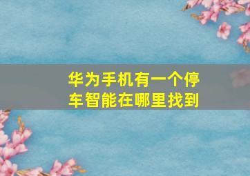 华为手机有一个停车智能在哪里找到