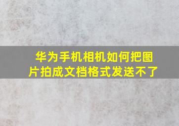 华为手机相机如何把图片拍成文档格式发送不了