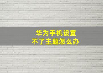 华为手机设置不了主题怎么办