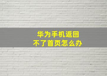 华为手机返回不了首页怎么办