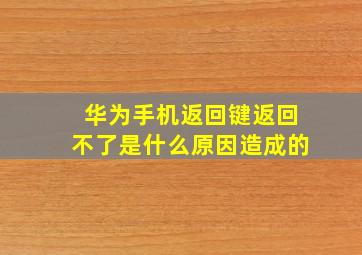 华为手机返回键返回不了是什么原因造成的