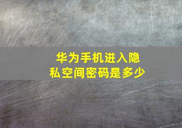 华为手机进入隐私空间密码是多少