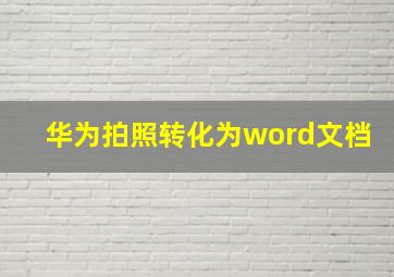 华为拍照转化为word文档