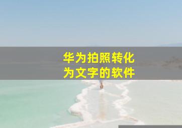 华为拍照转化为文字的软件