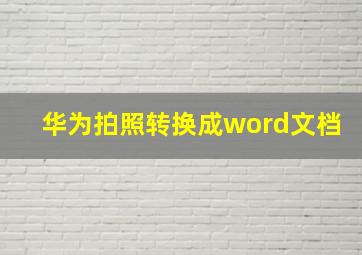 华为拍照转换成word文档