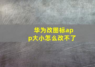 华为改图标app大小怎么改不了