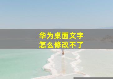 华为桌面文字怎么修改不了