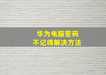 华为电脑密码不记得解决方法