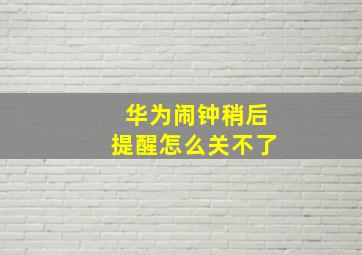 华为闹钟稍后提醒怎么关不了