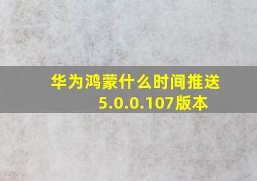 华为鸿蒙什么时间推送5.0.0.107版本