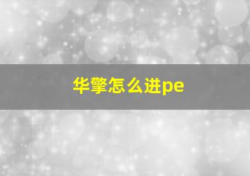 华擎怎么进pe