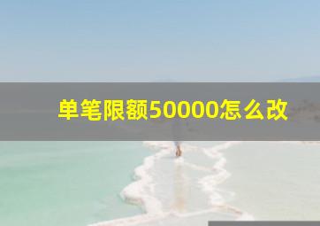 单笔限额50000怎么改