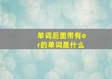 单词后面带有er的单词是什么