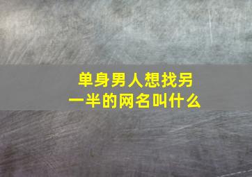 单身男人想找另一半的网名叫什么