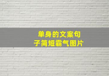 单身的文案句子简短霸气图片