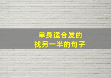 单身适合发的找另一半的句子