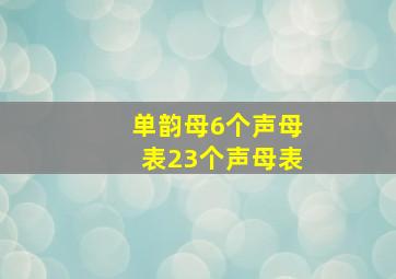 单韵母6个声母表23个声母表