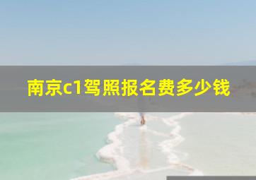 南京c1驾照报名费多少钱