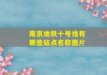 南京地铁十号线有哪些站点名称图片