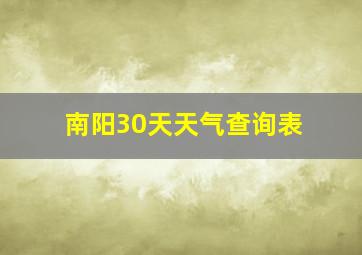 南阳30天天气查询表