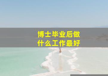 博士毕业后做什么工作最好