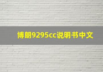 博朗9295cc说明书中文