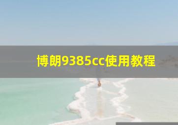 博朗9385cc使用教程