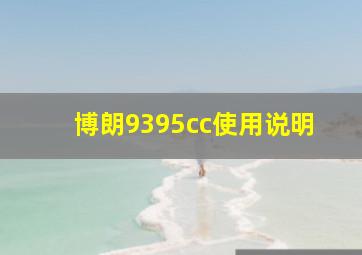 博朗9395cc使用说明