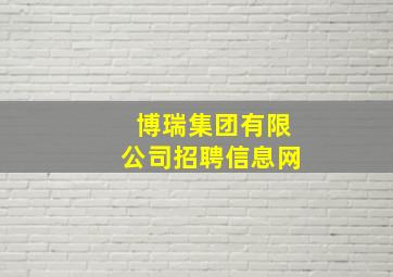 博瑞集团有限公司招聘信息网