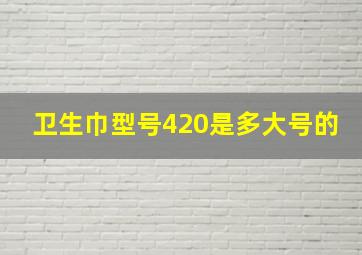 卫生巾型号420是多大号的