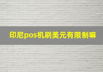 印尼pos机刷美元有限制嘛