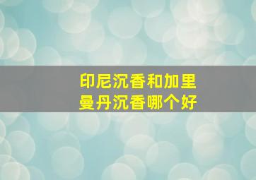 印尼沉香和加里曼丹沉香哪个好