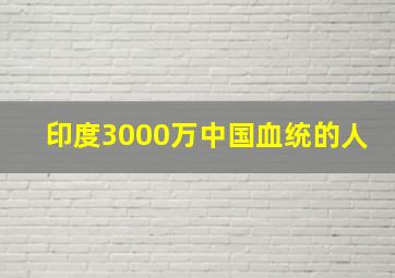 印度3000万中国血统的人