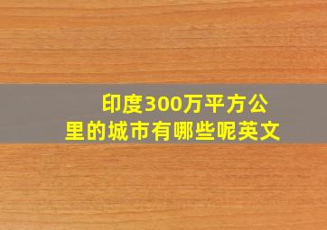 印度300万平方公里的城市有哪些呢英文