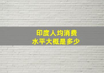 印度人均消费水平大概是多少