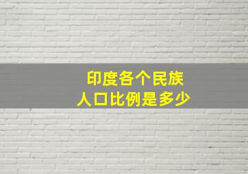 印度各个民族人口比例是多少