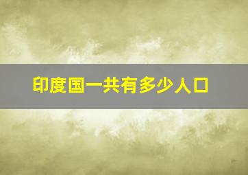 印度国一共有多少人口