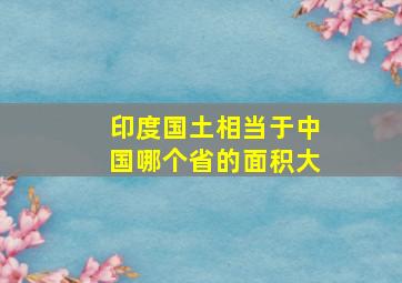 印度国土相当于中国哪个省的面积大