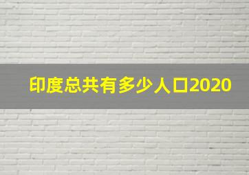 印度总共有多少人口2020