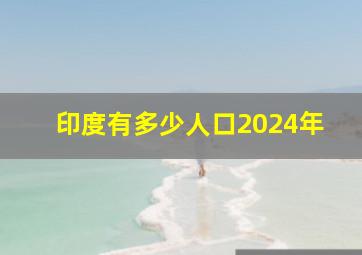 印度有多少人口2024年