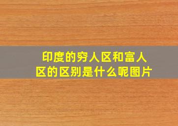 印度的穷人区和富人区的区别是什么呢图片