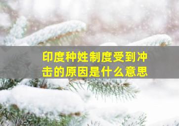 印度种姓制度受到冲击的原因是什么意思