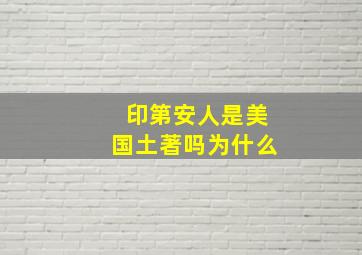 印第安人是美国土著吗为什么