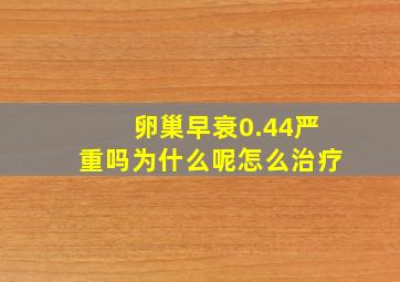 卵巢早衰0.44严重吗为什么呢怎么治疗