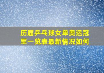 历届乒乓球女单奥运冠军一览表最新情况如何