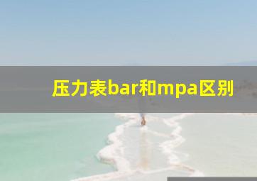 压力表bar和mpa区别